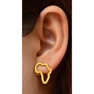 4298 NIP MK Jewelry Africa Map Ear Stud Earrings African Traditional Ethnic S925